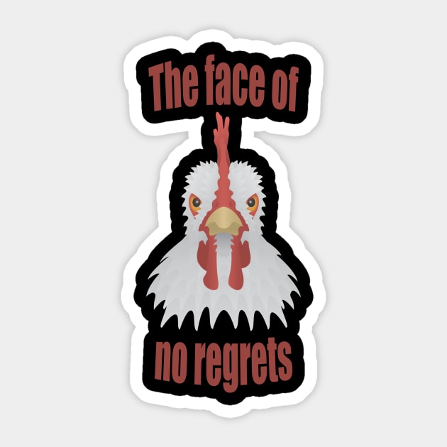 The face of no regrets Sticker by MissMorty2